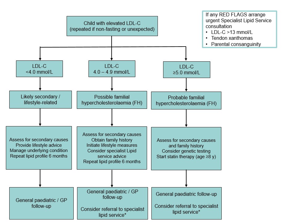 CPG hypercholesterolaemia flowchart